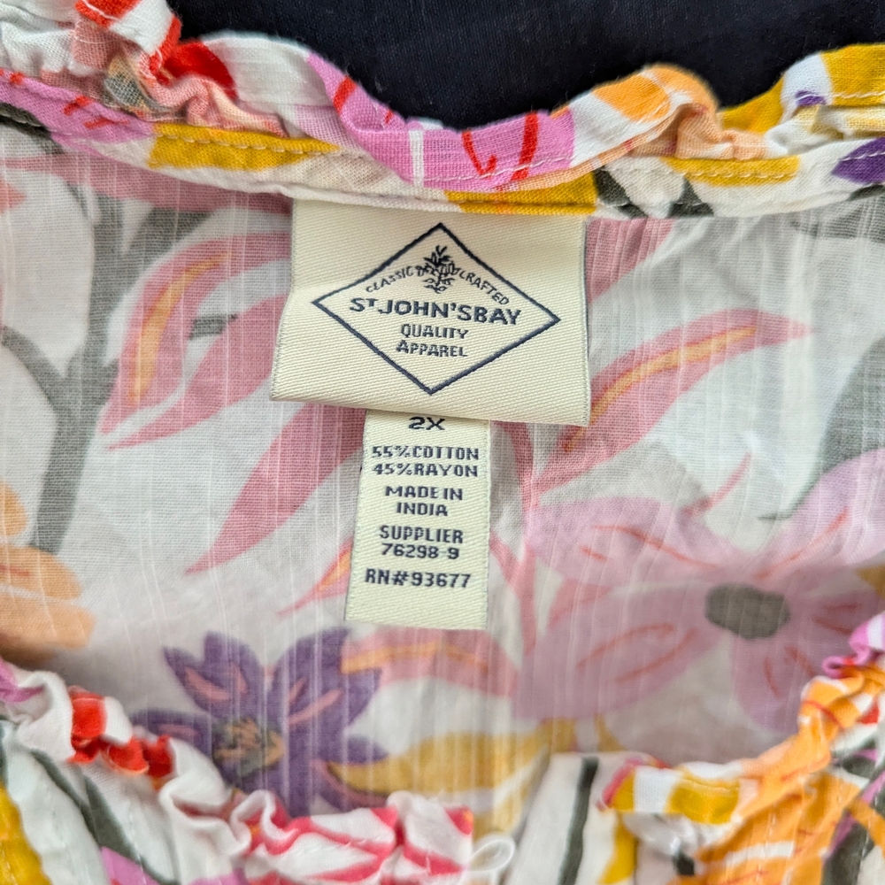 St. John's Bay Boho Peasant Blouse - Picture 5 of 8